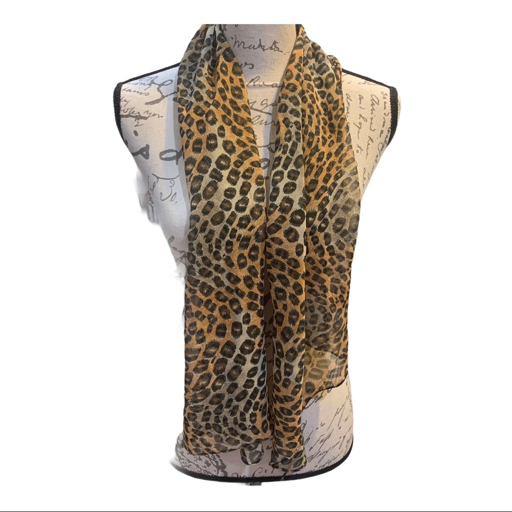 Peppermint Bay Cheetah print Scarf  55” long